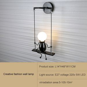 Moderne Wandlamp Led Humanoïde Pop Bedlampje Creatieve Wandlampen Swing Lamp Gang Woonkamer Slaapkamer Art Decor Licht