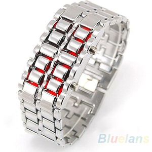 Mannen Vrouwen Lava Rvs Led Digitale Quartz Armband Horloge Elektronica Luxe Business Eenvoudig