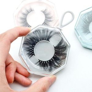1Pc Valse Wimper Doos Acryl Polygonal Sleutelhanger Draagbare Lege Lash Pakket Case Met Lade Container Doos Make Wimper Opslag