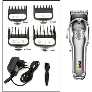 Kemei 1986 Alle-Metalen Kapper Professionele Tondeuse Elektrische Draadloze Lcd Tondeuse Goud Zilver Haar Snijmachine Maaier