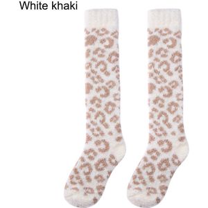 Dames Zachte Pluizige Gezellige Bed Sokken Winter Warm Kerstcadeau Luipaard Print Sokken Lange Kousen Casual Xmas Sokken