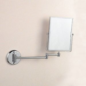 Vidric Bad Spiegels 3 X Vergrootglas Spiegel Make-Up Cosmetische Spiegels Wall Mounted Dubbele Kant Messing Zilver Vierkante Spiegel Van Bathro