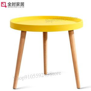 Moderne Minimalistische Mini Ronde Tafel Woonkamer Kleine Salontafel Nordic Massief Houten Bijzettafel Bank Zijkabinet Hoek Kant tab