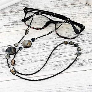 Mode Leesbril Keten voor Vrouwen Shell Kralen Zonnebril Snoeren Kralen Lenzenvloeistof Lanyard Hold Bandjes Black Eyewear Retainer