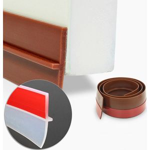 Bruin/Clear Deur Bodemafdichting Strip Wind Dust Bug Stopper Tochtstrip Sound-proof Seal Kits