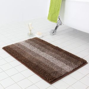 Honlaker Microfiber Chenille Badkamer Tapijt Super Zachte Gradiënt Streep Badmatten Antislip Keuken Vloermat 45x60CM