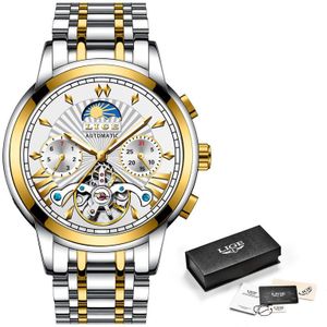 LUIK Mannen Horloge Tourbillon Automatische Mechanische Horloge Top Brand Luxe Rvs Sport Horloges Mens Relogio Masculino