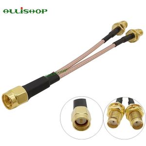Sma Stekker Naar Dual Sma Vrouwelijke Jack RG316 Y Vorm Kabel Wifi Antenne Sma Plug Naar 2X Sma Jack splitter Kabel Voor 4G Lte Router