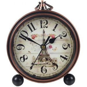 Retro Vintage Luxury Iron Clock Silent Battery Operated Desk Clock Table Clock Antique Office Home Living Room Decoration