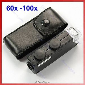 Mini Handheld 60x-100x Pocket Microscoop Magnifer Loep Vergroting Pocket Microscoop Sieraden Vergrootglas