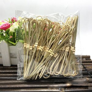 100Pcs 12Cm Wegwerp Party Servies Bamboe Vorken Bruiloft Benodigdheden Buffet Fruit Desserts Sticks Cupcake Toppers Cocktail Picks