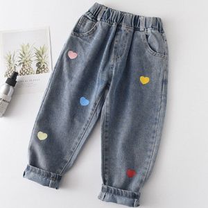 Bear Leader Kids Casual Jeans Herfst Lente Meisjes Jongens Mode Jeans Kinderen Mooie Hart Print Leggings Voor 2 6 Jaar