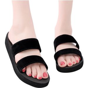 30 # Vrouwen Mode Zwarte Strand Ademende Schoenen Sandalen Thuis Slipper Flip-Flops Platte Schoenen Zapatos De Mujer Schoenen vrouwelijke Sepatu
