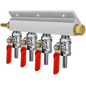 4 Manier Co2 Gas Distributie Blok Spruitstuk Met 7Mm Slang Weerhaken Homebrewing Tapbier Dispenser Keg