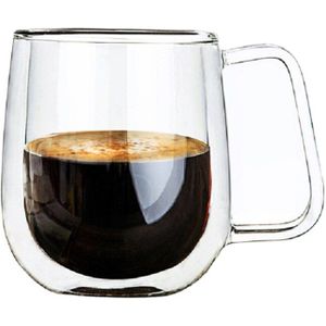 Koffie Kopjes Set Thee Mokken Handgemaakte Creatieve Bier Drinken Een Mok Van Kantoor Mok Transparant Drinkware Dubbele Glazen Bekers
