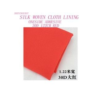 1-5 m/partij 1.22m 30D red one-side lijm geweven doek zijde zachte interlining voor patchwork Ijzer handgemaakte diy accessoires