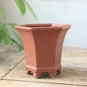 Rode Klei Ademend Bloempot Keramische Vetplant Pot Vaas Bonsai Planter Bloem Container Woonkamer Balkon Home Decor
