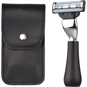 Scheren Scheermes Met Pu Opbergtas Veiligheid Baard Scheermes Draagbare Metalen Handleiding Snor Removal Tool Scheren Wasbare Afneembare