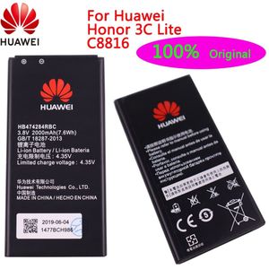 100% Originele Vervangende Batterij HB474284RBC Voor Huawei C8816 Y550 Y560 Y625 Y635 G521 G620 Y5 Honor 3c Lite Batterij 2000mah