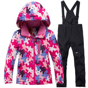 Winter Kinderen Skipak Winddicht Waterdichte Warme Jas + Broek Meisjes Jongens Dikker Sneeuw Kleding Outdoor Skiën Snowboarden Jassen