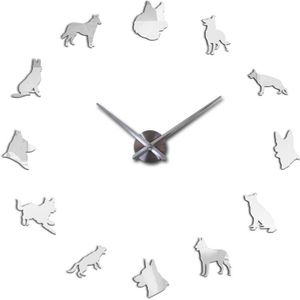 Wandklok Horloge Klokken 3d Diy Acryl Spiegel Stickers Woonkamer Quartz Naald Europa Horloge