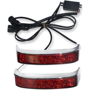 Motorfiets Led Zadeltas Run Brake Richtingaanwijzer Zwart/Chrome Behuizing Rook Rode Lens Lamp Voor Harley Touring Road koning 14-21