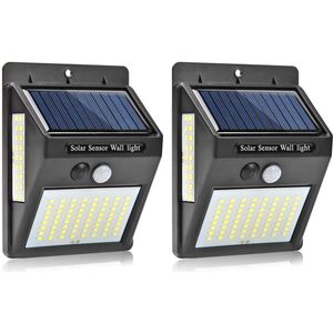 2PCS 100LEDs Solar Light Outdoor Solar Lamp PIR Motion Sensor Wandlamp Waterdichte Tuin Zonne-energie Licht