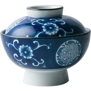 Chinese creatieve servies hand geschilderd keramische kom met deksel rijst soep noodle huishouden stoofpot cup cover servies