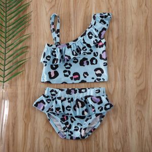 Peuter Kid Baby Meisje Badmode Luipaard Print Bikini Fahsion Badpak Zwemmen Kleding