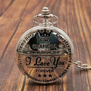 Retro Keten De Grootste Liefde Zakhorloge Ketting Voor Opa Reloj Skyrim Klok