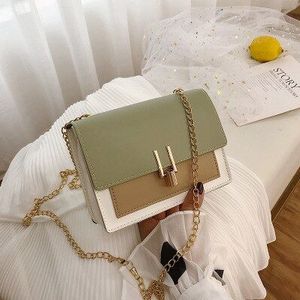 Mini Lederen Crossbody Tassen Voor Vrouwen Groene Keten Schouder Tas Dame Reizen Portemonnees en Handtassen Cross Body Bag