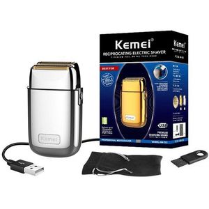 Kemei Alle-Metalen Elektrische Scheerapparaat Mannen Scheerapparaat Drijvende Haar Trimmer Gezichtsverzorging Scheren Machine Oplaadbare Baard Scheerapparaat