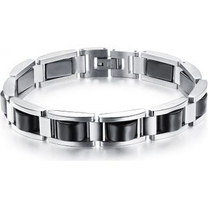 Magnetische Verstelbare Armband Mannen Roestvrij Staal Titanium Black Charm Armbanden Pulseira Magnetica Terapeutica Vrienden Bangles