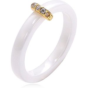 Zorcvens Gladde Keramische Ring Zirconia Zwarte En Witte Kleur Vrouwen Sieraden Engagement Wedding Band Cadeaus Voor Vrouwen