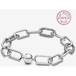 100% Sterling Zilveren Vrouwen Armband Me Serie Tie Armband Temperament Eenvoudige Vrouwelijke Mooie Diy Sieraden