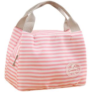 Lunch tas 2019TOP Geïsoleerde Koude Canvas Streep Picknick Carry Case Thermische Draagbare Lunch Tas G90625