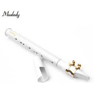 Muslady Mini Pocket Saxofoon Draagbare Kleine Sax Met Zwarte Draagtas Houtblazers Instrument Zwart/Wit