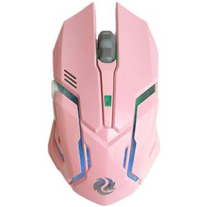 Oplaadbare Bluetooth Ergonomische Wired Gaming Mouse 6-Knop 3200 Dpi Usb Computer Muis Roze Gaming Muis Voor Pc Laptop