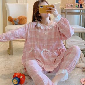 Moederschap Pyjama Verpleging Nachtjapon Zwangerschap Pyjama Mode Katoen Homewear Borstvoeding Nachtkleding Moederschap Nachtkleding