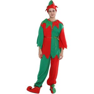 Eraspooky Unisex Plus Size Kerst Elf Cosplay Kerstman Kostuum Santa Helper Past Voor Volwassen Mannen Vrouwen Nieuwjaar Fancy jurk