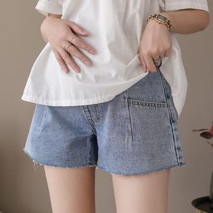 8862 # Zomer Denim Moederschap Shorts Hoge Taille Buik Shorts Voor Zwangere Vrouwen Wijde Pijpen Losse Zwangerschap Casual Korte jeans