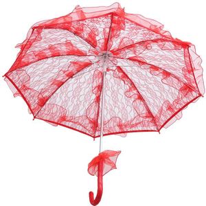 Elegante Kant Paraplu Katoen Borduren Bridal Paraplu Wit Ivoor Battenburg Kanten Parasol Paraplu Bruiloft Paraplu Decoratie