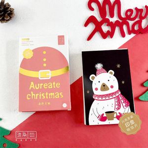 Shiny Kerst Limited Post Kaart 30 stks/pak Golden Kerst Postkaarten Leuke Card Brief Pads