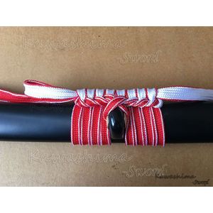 Rood/Wit Sageo Japanse Samurai Zwaard Saya Polyester Touw Dubbele Lagen (Schede) Cord