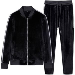 Winter Goud Fluwelen Pak Mannen Openbare Leisure Sport Tweedelige Herfst Leisure Suit Sweatduit Sport Sweatshirt