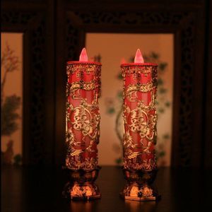 Creatieve LED Elektronische Vlamloze Kaars Voor Bruiloft Verjaardag Festival Traditionele Chinese Stijl Party Romantische Kaarsen LF732