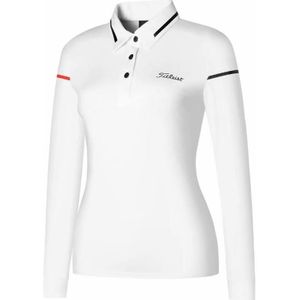 Herfst Kleding Golf Lange Mouwen Damesmode Polo-Shirt Elastische Slanke Fit Sneldrogende Sport