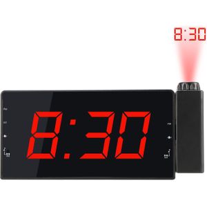 Digitale Wekker Projectie Klok Met Tijd Temperatuur Projectie Triple Alarm Fm Radio 3 Dimmers Snooze Instelling Sleep Timer