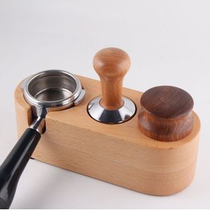 Handleiding Hout Koffie Tamper Houder Mat Voor 58Mm Barista Espresso Sabotage Latte Art Pen Tamper Houder Koffie Accessoires