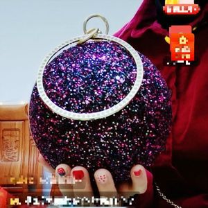 Vrouwen Avond Dag Clutch Kleurrijke Kristallen Diamanten Ronde Bal Vormige Koppelingen Dame Handtas Wedding Purse Chain Schoudertas